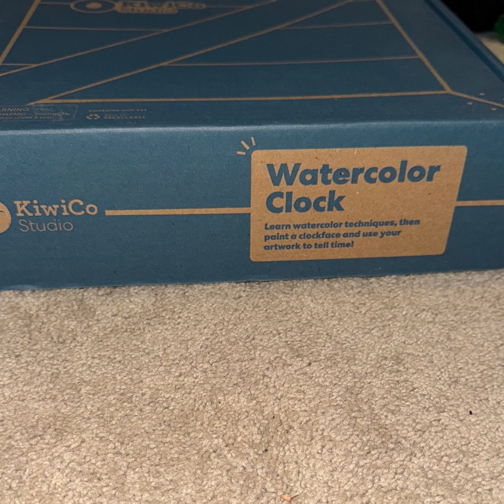 KiwiCo Studio Watercolor Clock - Blue